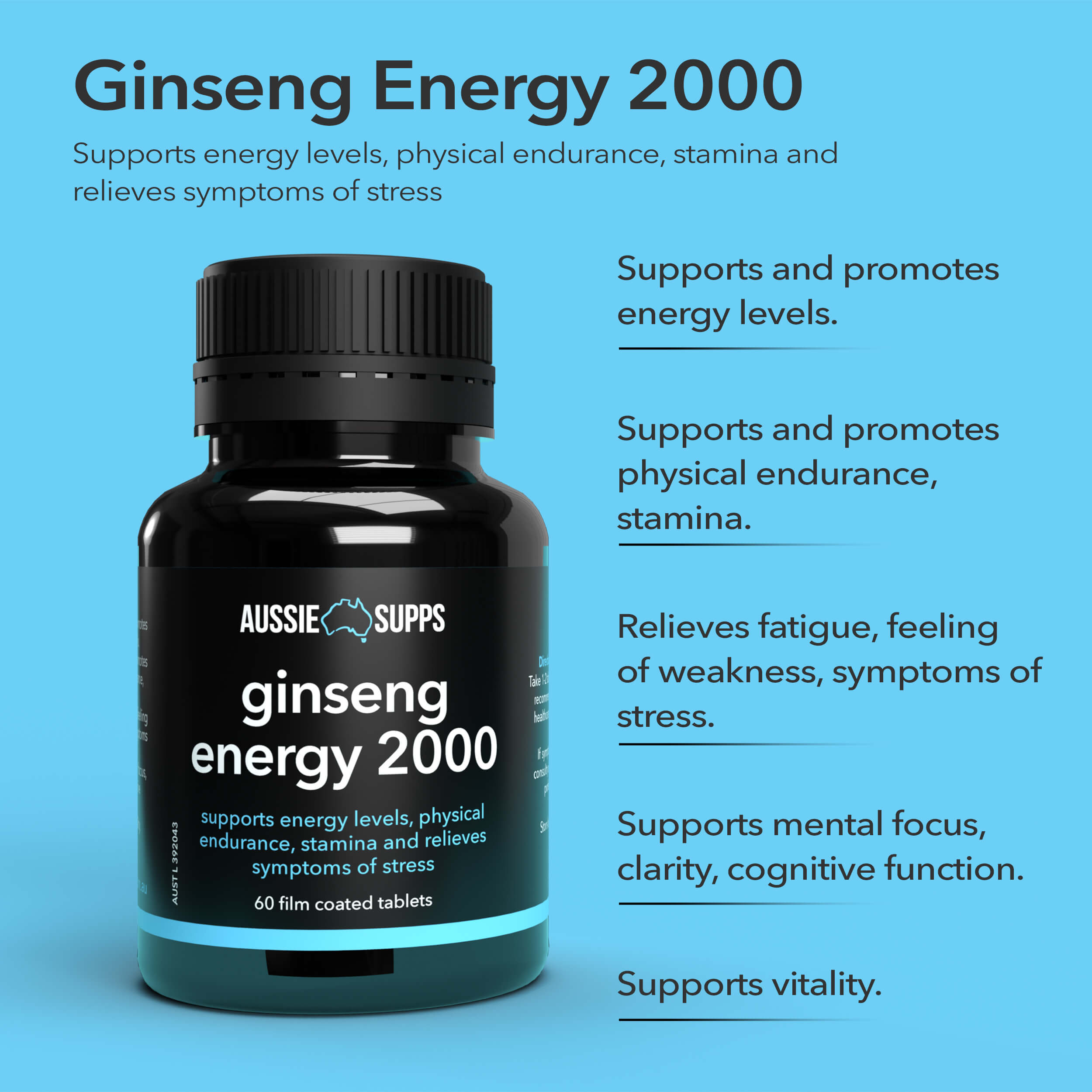 AussieSupps Ginseng Energy 2000