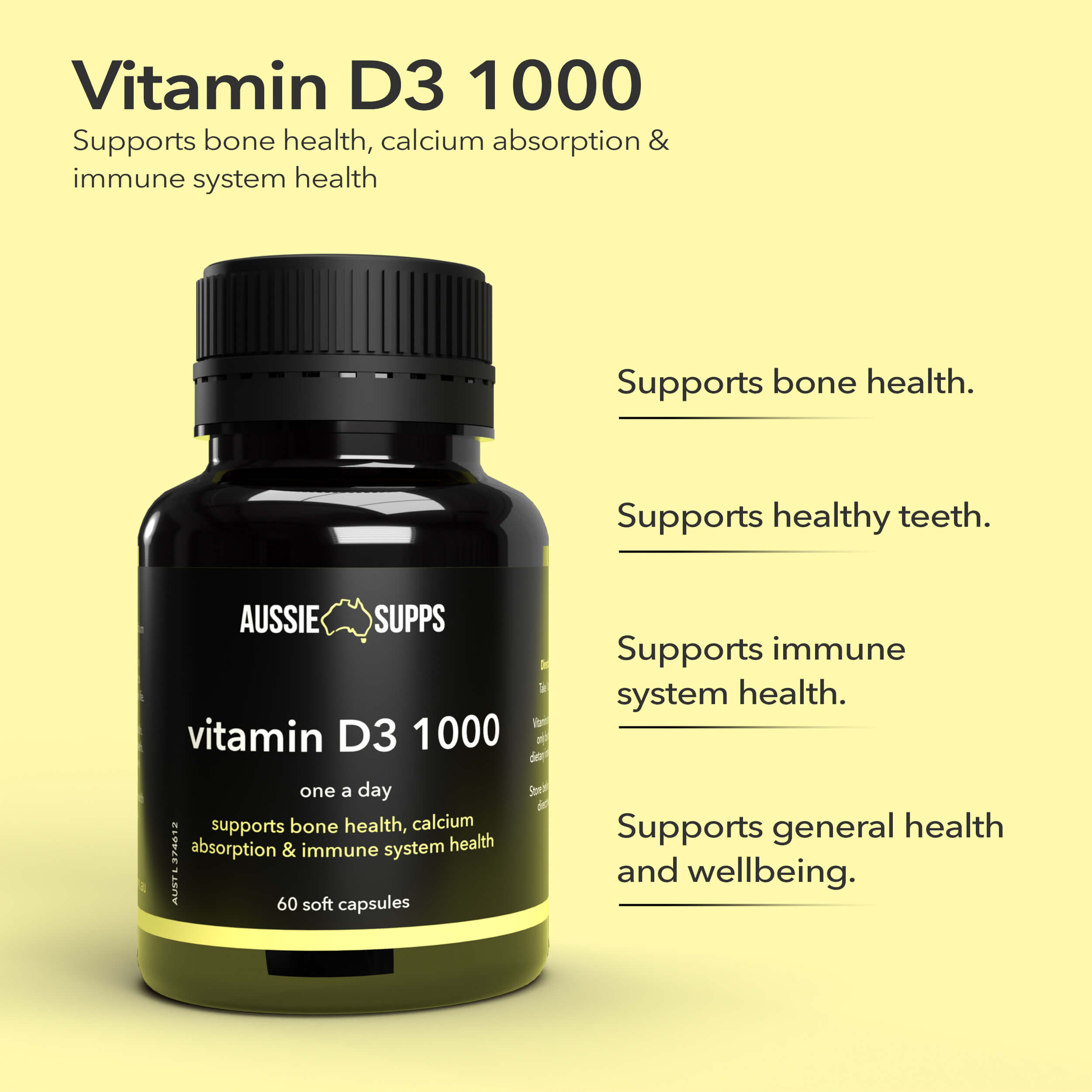 AussieSupps Vitamin D3 1000
